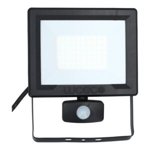 Luceco 50W 4000K 4000-Lumens Eco Flood Light with PIR Sensor Neutral White EFLD50B40P-ASS